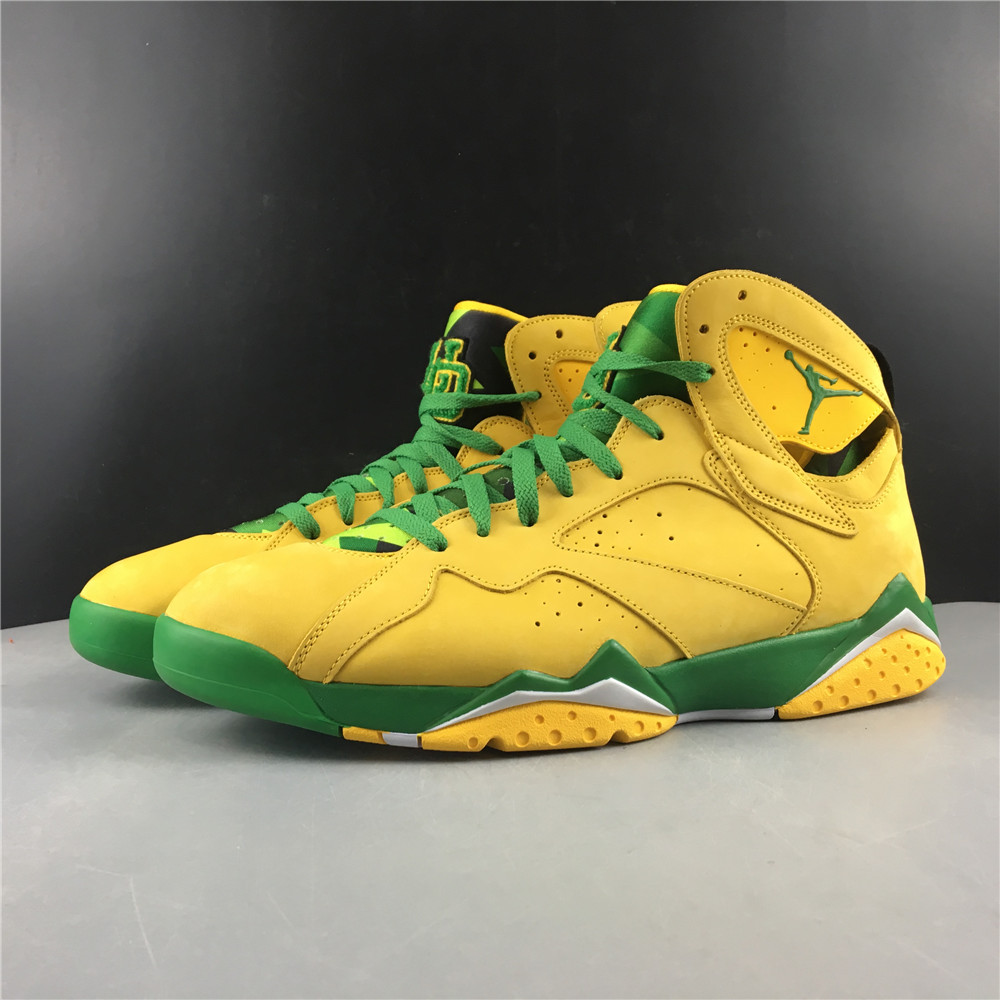 2020 Air Jordan 7 Retro Yellow Green Shoes - Click Image to Close